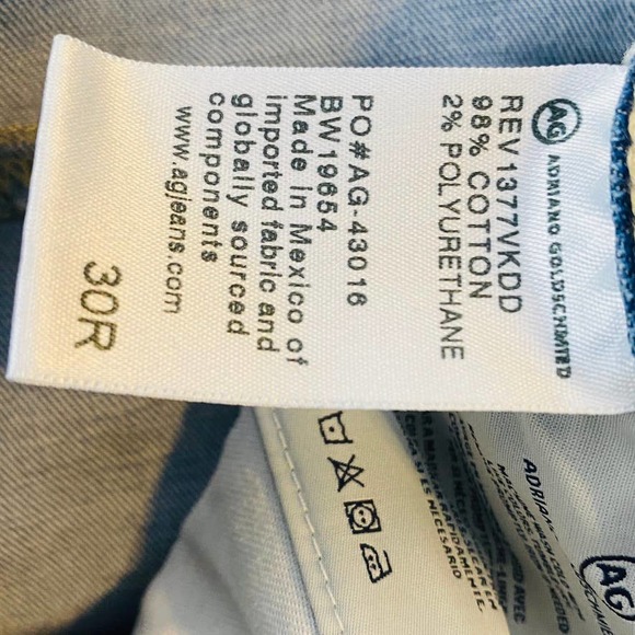 AG Adriano Goldschmied Stevie Distressed Slim Ankle Jean Light Wash Blown Out 30 - Picture 9 of 10